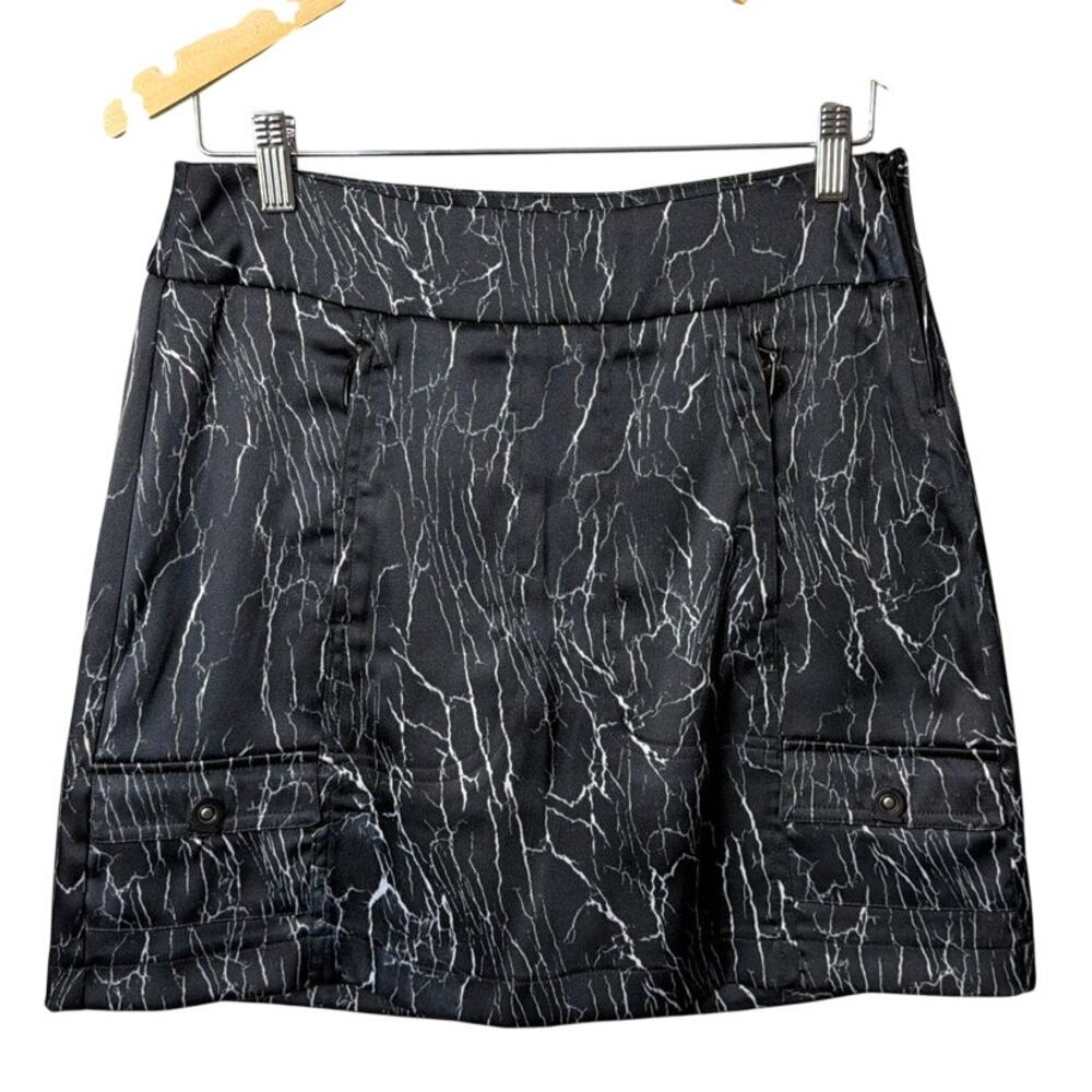 Jamie Sadock Golf Skort Jet Black Lightning  Marble Golf Pickleball Tennis SZ 4